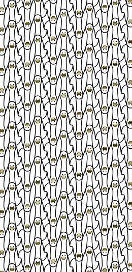 [2436x1125]鸭子 卡通 密集 平铺 苹果手机动漫壁纸图片