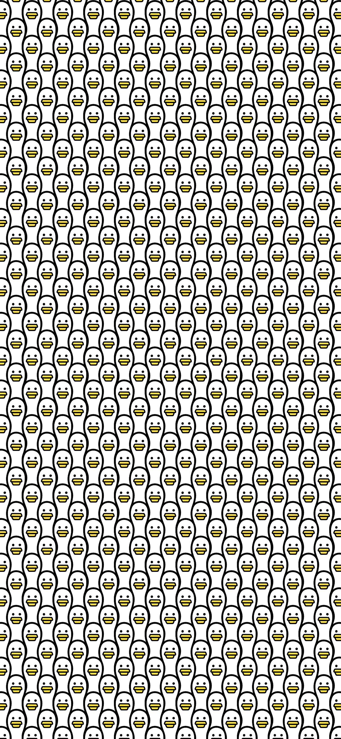 [2436×1125]鸭子 卡通 平铺 密集 苹果手机动漫壁纸图片