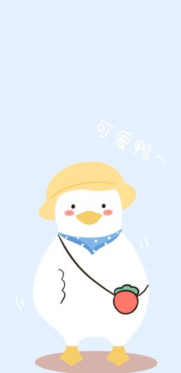 [2436x1125]鸭子 可爱 卡通 苹果手机动漫壁纸图片