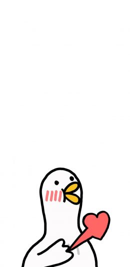 [2436x1125]鸭子 心动 爱心 简笔画 可爱 卡通 苹果手机动漫壁纸图片