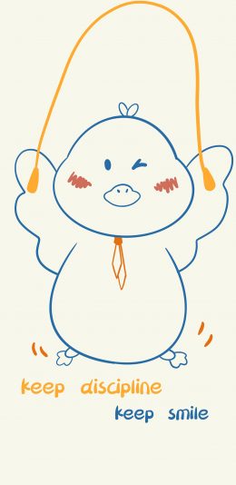 [2436x1125]鸭子 手绘 简约 跳绳 苹果手机动漫壁纸图片