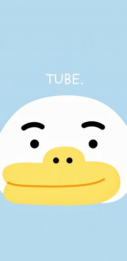 [2436x1125]鸭子 蓝色 可爱 鼻孔 苹果手机动漫壁纸图片