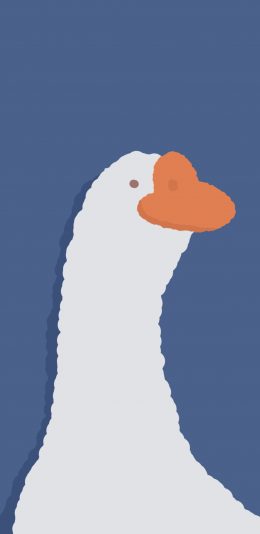 [2436x1125]鹅 家禽 蓝色 卡通 苹果手机动漫壁纸图片