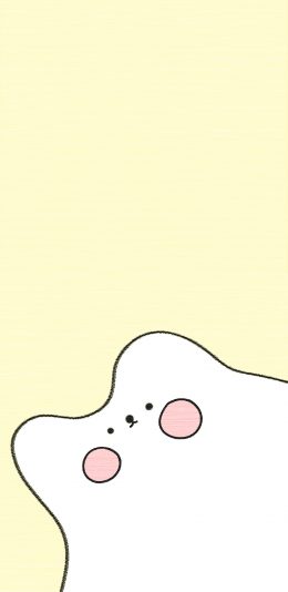 [2436x1125]黄色背景 卡通 萌物 可爱 苹果手机动漫壁纸图片