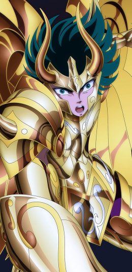 [2436x1125]黄金圣斗士 圣斗士星矢 日本 漫画 修罗 山羊座 苹果手机动漫壁纸图片