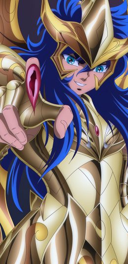 [2436x1125]黄金圣斗士 圣斗士星矢 日本 漫画 米罗 天蝎座 苹果手机动漫壁纸图片