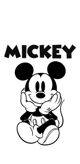 [2436x1125]黑白 米奇 Mickey 苹果手机动漫壁纸图片