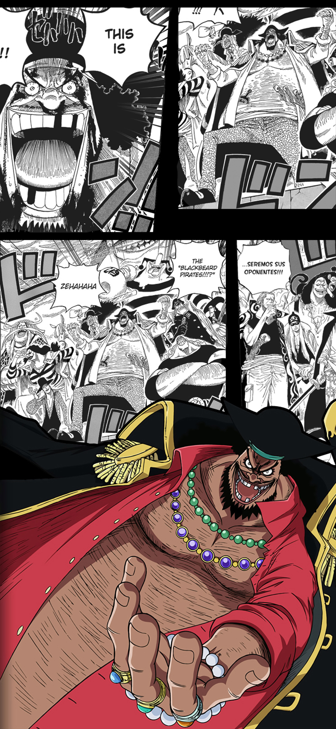 [2436×1125]黑胡子 马歇尔·D·蒂奇 海贼王 漫画 日本 苹果手机动漫壁纸图片