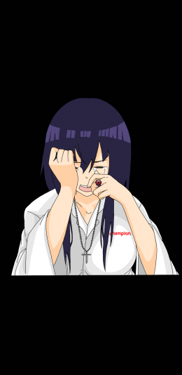 [2436x1125]黑色背景 动漫 少女 紫发 哭泣 苹果手机动漫壁纸图片