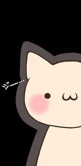 [2436x1125]黑色背景 卡通 萌物 苹果手机动漫壁纸图片