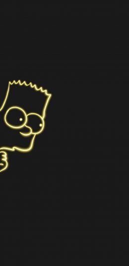 [2436x1125]黑色背景 美国 辛普森 苹果手机动漫壁纸图片