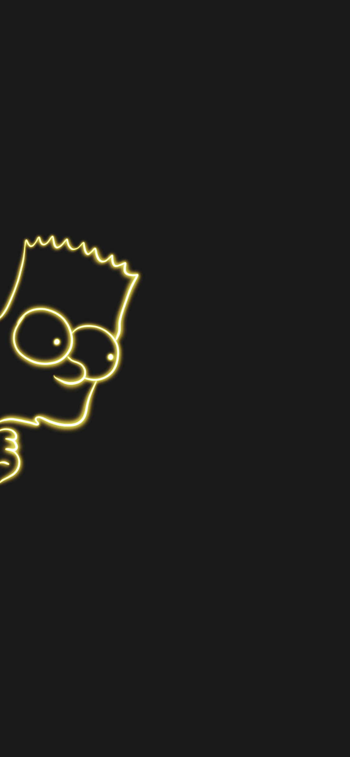 [2436×1125]黑色背景 美国 辛普森 苹果手机动漫壁纸图片