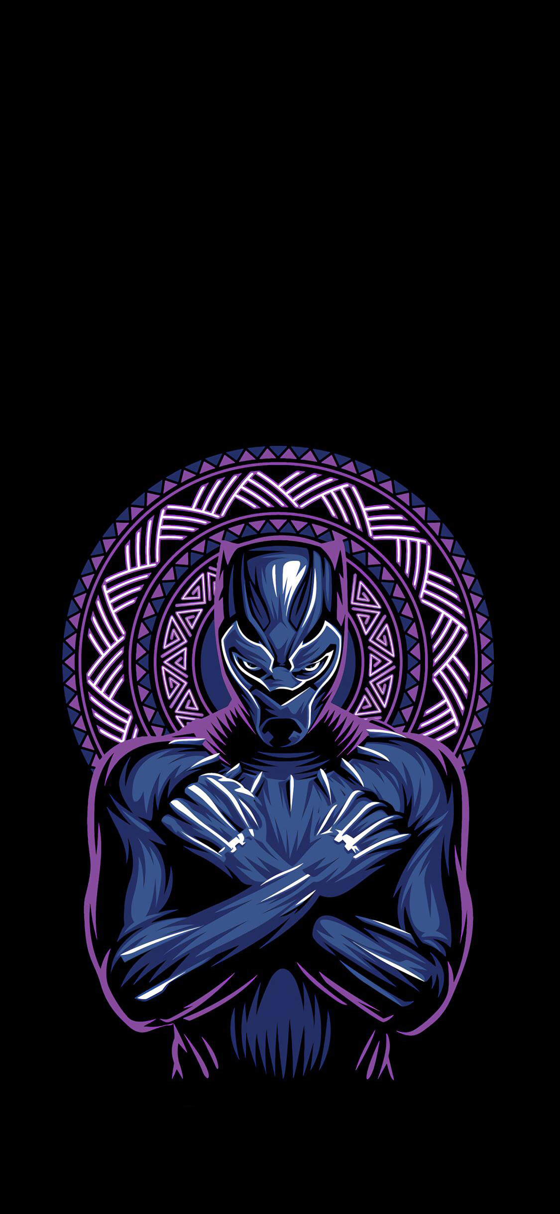 [2436×1125]黑豹 漫威 欧美 超级英雄 苹果手机动漫壁纸图片