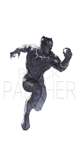 [2436x1125]黑豹 超级英雄 欧美 复仇者联盟 手绘 苹果手机动漫壁纸图片