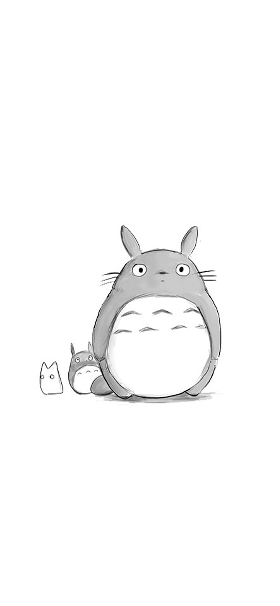 [2436×1125]龙猫 千与千寻 动漫 手绘 简约 苹果手机动漫壁纸图片