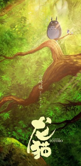 [2436x1125]龙猫 宫崎骏 动画 日本 苹果手机动漫壁纸图片