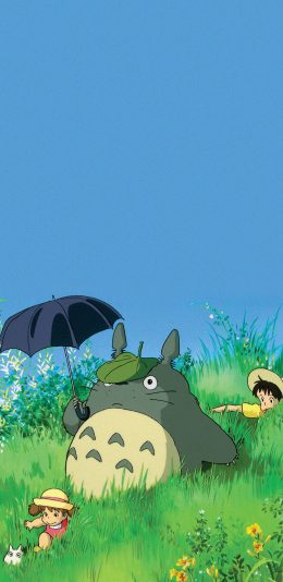 [2436x1125]龙猫 宫崎骏 动画 漫画 日本 苹果手机动漫壁纸图片