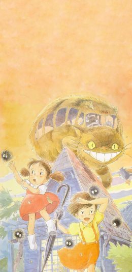 [2436x1125]龙猫 宫崎骏 日本 动画 苹果手机动漫壁纸图片