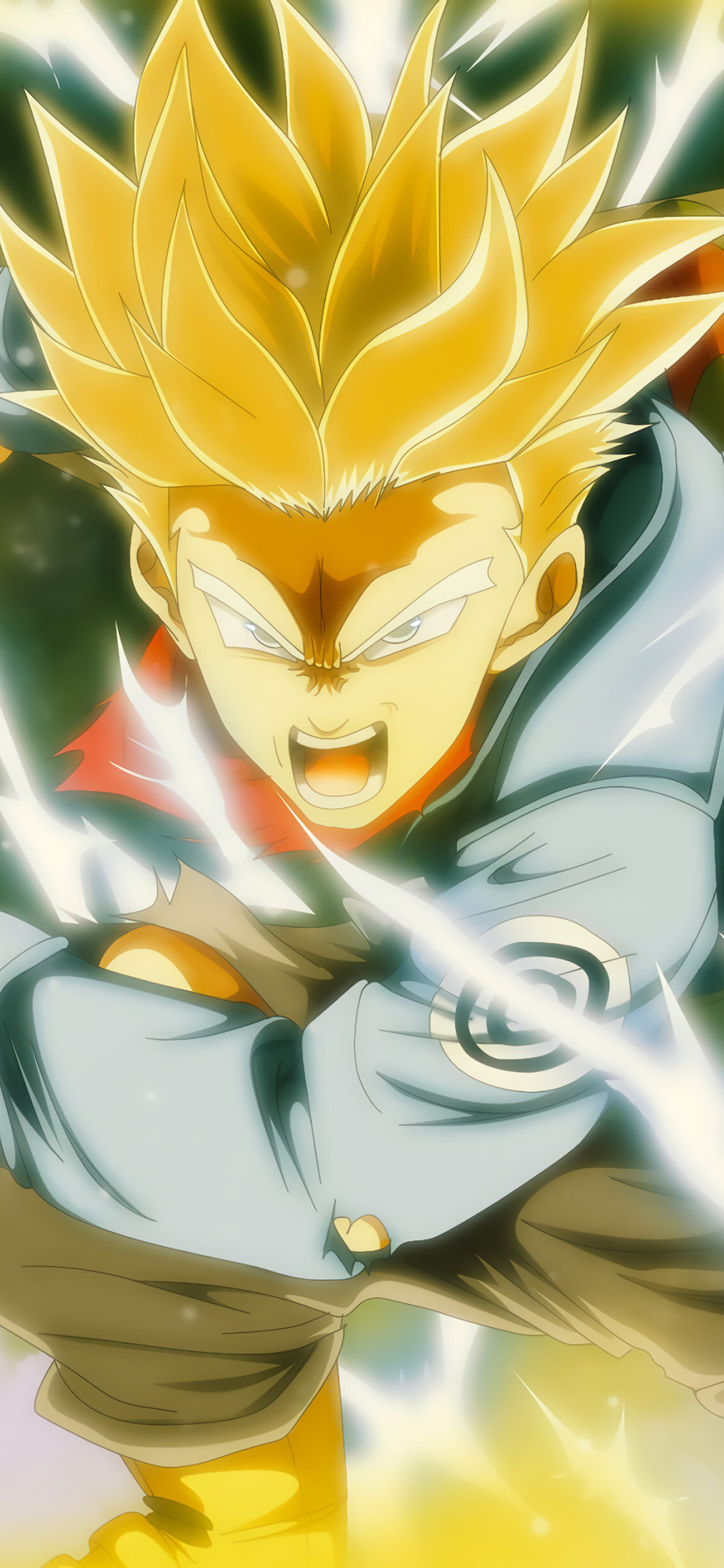 [2436×1125]龙珠超 动画 孙悟空  漫画 金发 苹果手机动漫壁纸图片