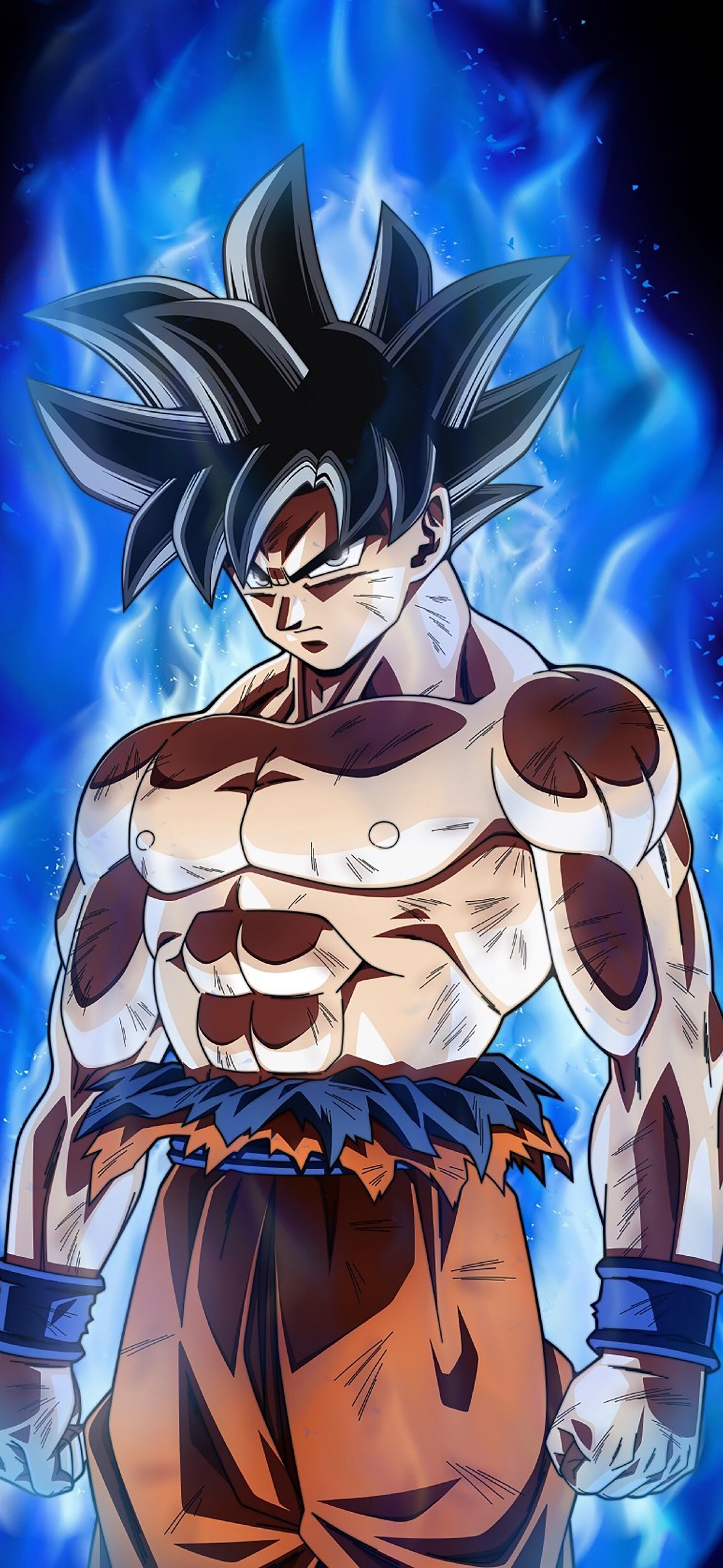 [2436×1125]龙珠超 动画 孙悟空 火焰  漫画 苹果手机动漫壁纸图片