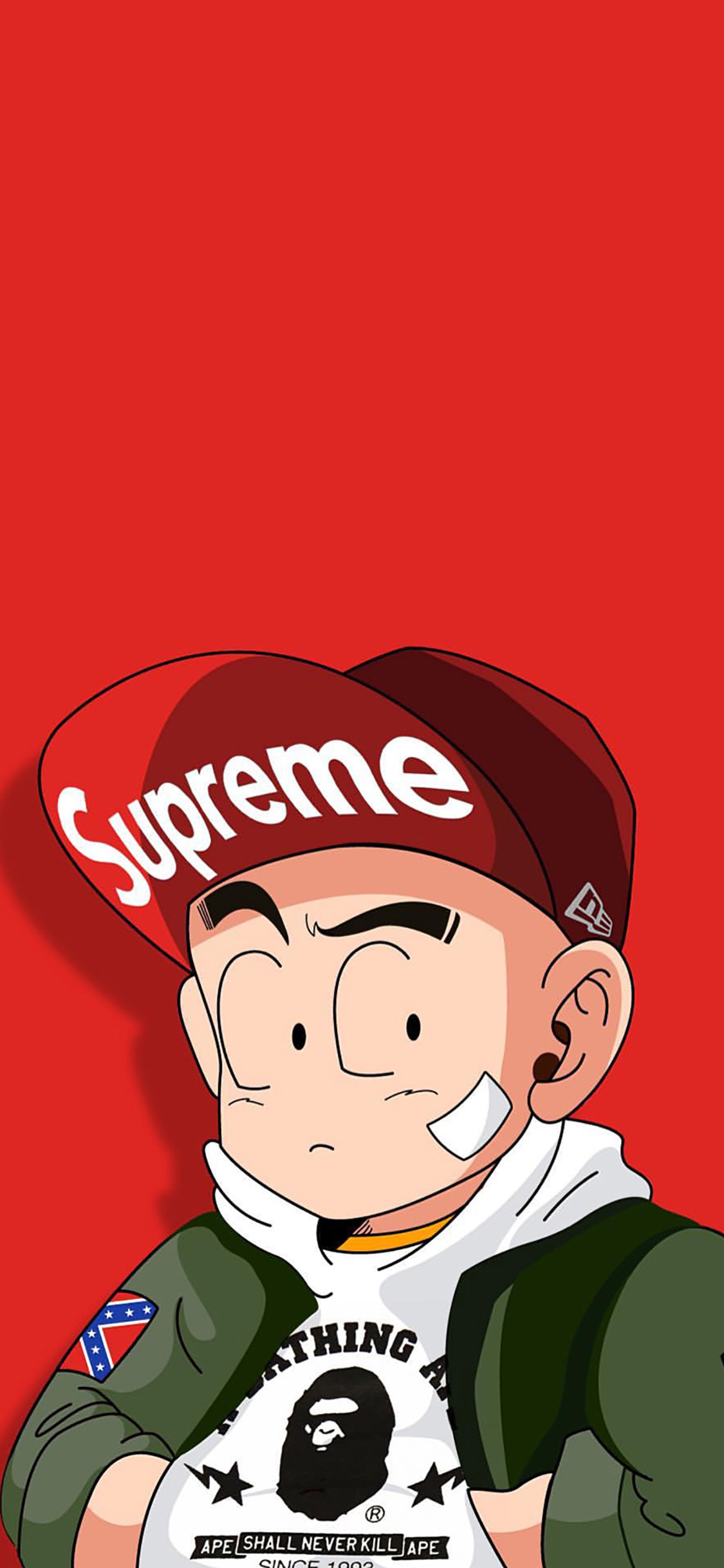 [2436×1125]龙珠超 时尚 潮流 动画 漫画 supreme 红色 苹果手机动漫壁纸图片
