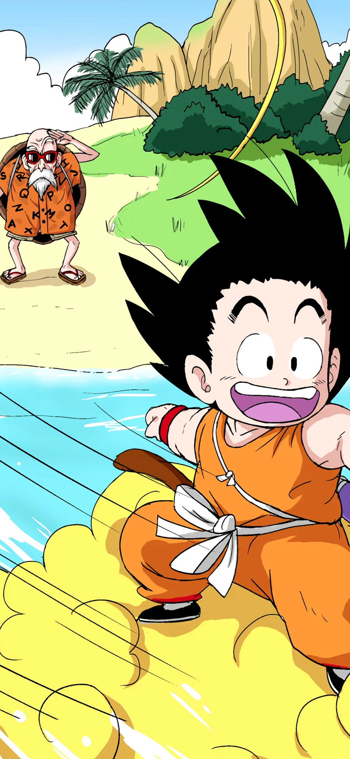 [2436×1125]龟仙人 孙悟空 七龙珠 海岛 动画 苹果手机动漫壁纸图片