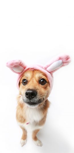 [2436x1125]宠物狗 汪星人 写真 兔耳朵 可爱 苹果手机壁纸图片