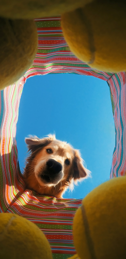 [2436x1125]宠物狗 金毛犬 呆萌 苹果手机壁纸图片