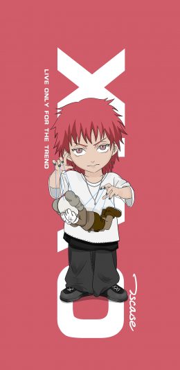 [2436x1125]赤砂之蝎 火影忍者 晓组织 粉 Kaws 苹果手机壁纸图片