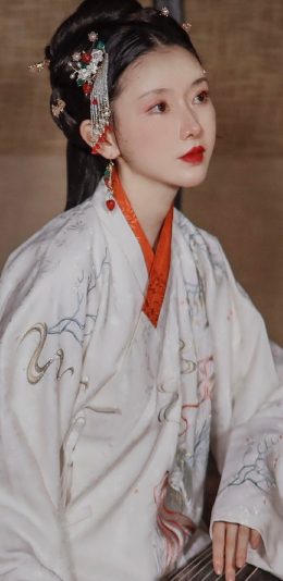 [2436x1125]古装 美女 柔美 写真 苹果手机美女壁纸图片