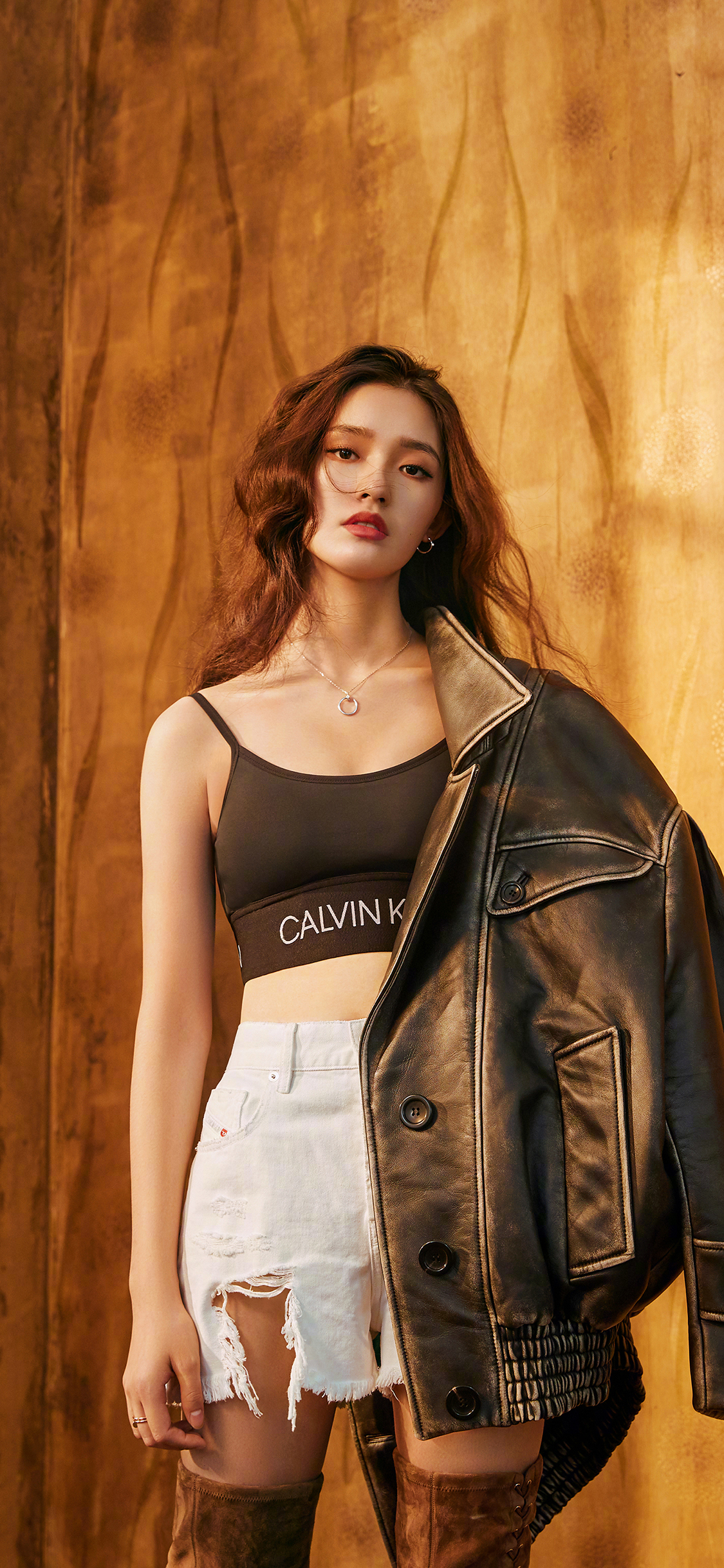 [2436×1125]林允 演员 明星 艺人 时尚 性感 苹果手机美女壁纸图片