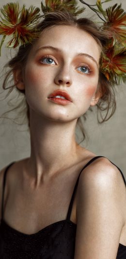 [2436x1125]模特 欧美 妆容 写真 苹果手机美女壁纸图片