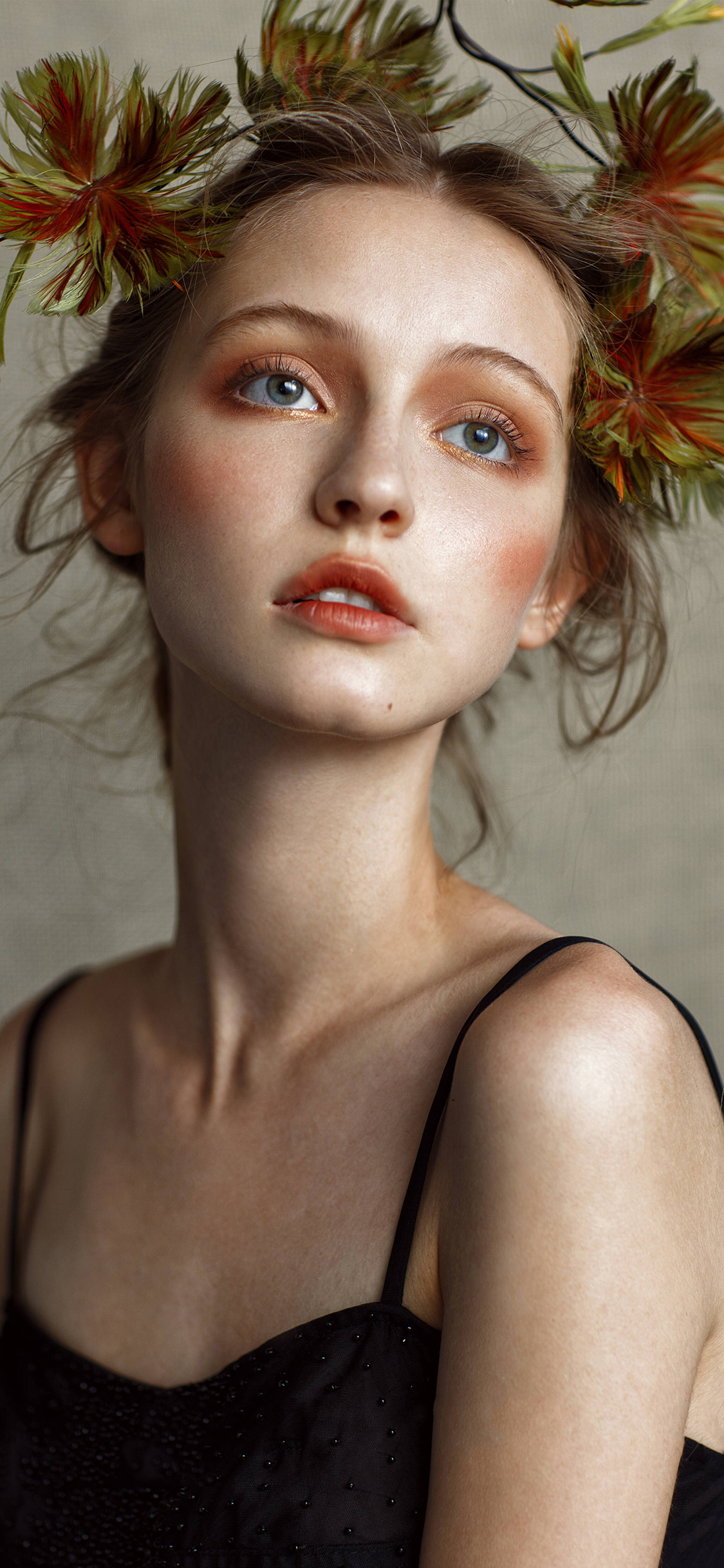 [2436×1125]模特 欧美 妆容 写真 苹果手机美女壁纸图片