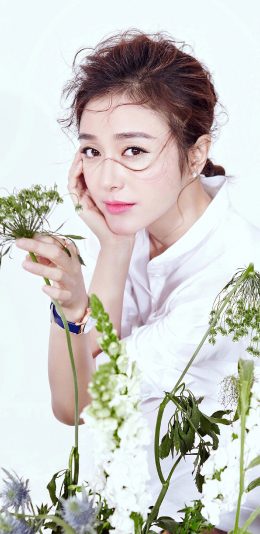 [2436x1125]秦岚 写真 鲜花 唯美 演员 明星 艺人 苹果手机美女壁纸图片