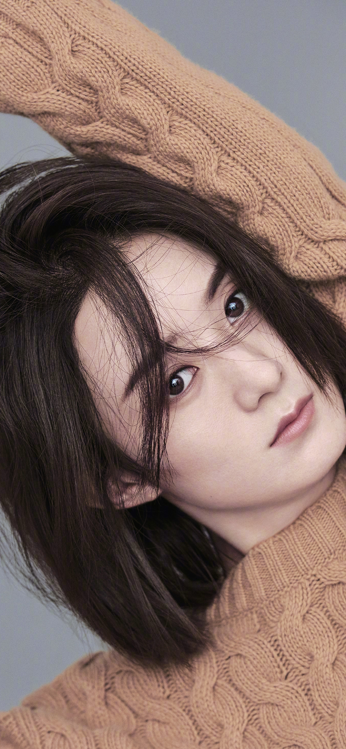 [2436×1125]赵丽颖 演员 颖宝 短发 毛衣 明星 苹果手机美女壁纸图片