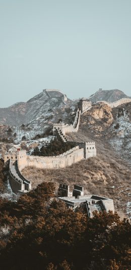 [2436x1125]万里长城 中国 地标 古迹 苹果手机壁纸图片