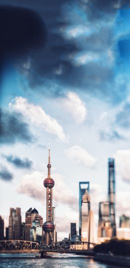 [2436x1125]上海 东方明珠 广播电视台 城市建筑 苹果手机壁纸图片