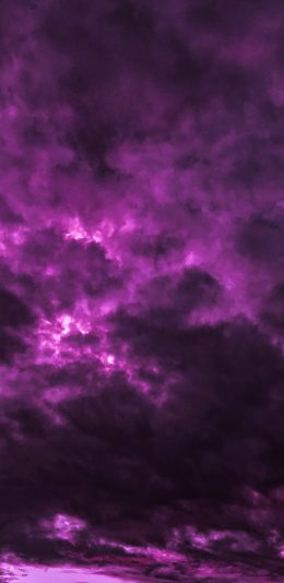 [2436x1125]云层 紫色 奇异 云彩 苹果手机壁纸图片