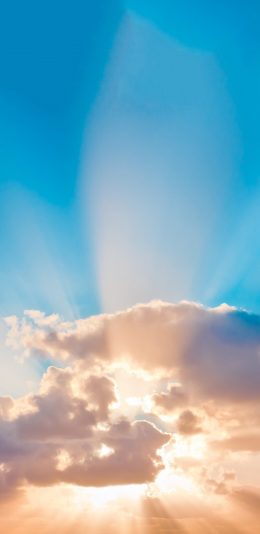 [2436x1125]云层 阳光 天空 穿透 苹果手机壁纸图片