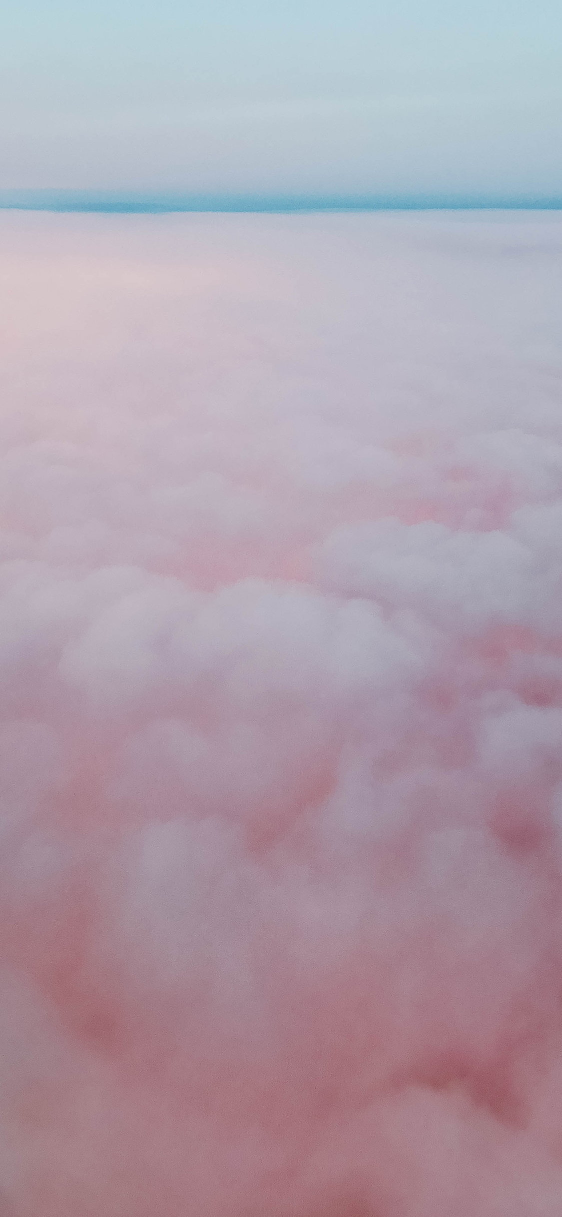 [2436×1125]云层 高空 粉红 唯美 苹果手机壁纸图片