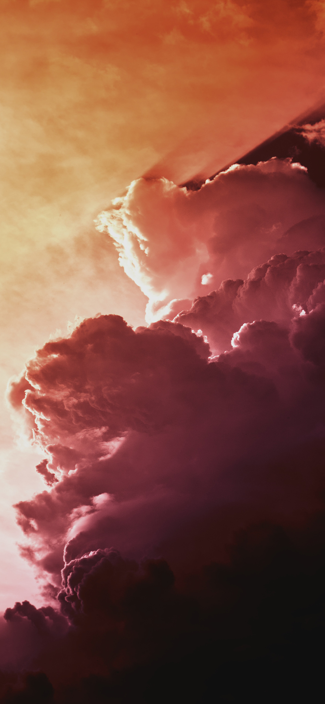 [2436×1125]云彩 夕阳 阳光 彩霞 苹果手机壁纸图片