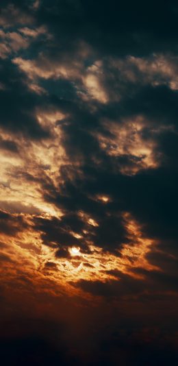 [2436x1125]云彩 彩霞 夕阳 云层 苹果手机壁纸图片