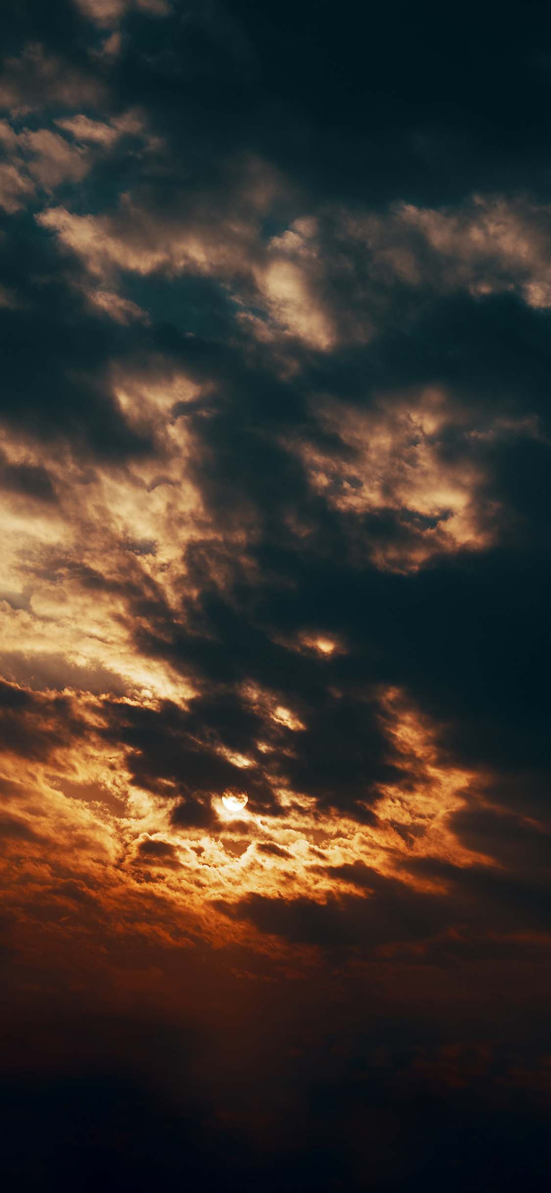 [2436×1125]云彩 彩霞 夕阳 云层 苹果手机壁纸图片