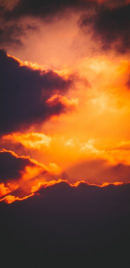 [2436x1125]云彩 火烧云 云层 夕阳 苹果手机壁纸图片