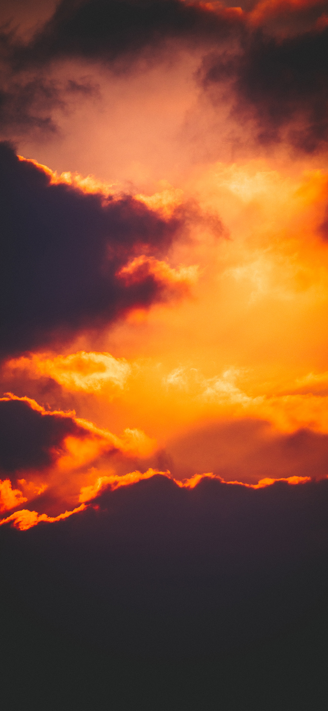 [2436×1125]云彩 火烧云 云层 夕阳 苹果手机壁纸图片