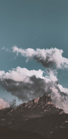 [2436x1125]云朵 天空 山峰 大自然 苹果手机壁纸图片