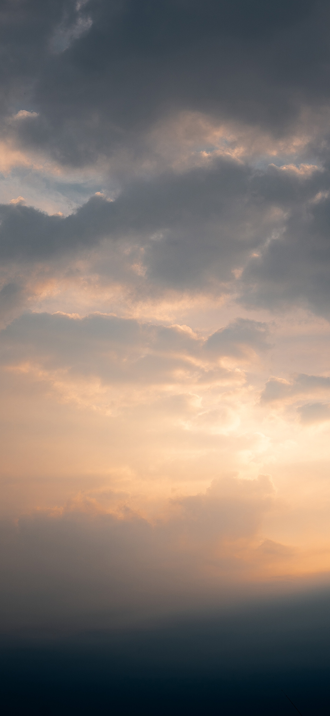[2436×1125]云海 云彩 太阳 夕阳 苹果手机壁纸图片