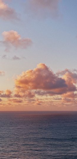 [2436x1125]云海 夕阳 海平面 天空 苹果手机壁纸图片
