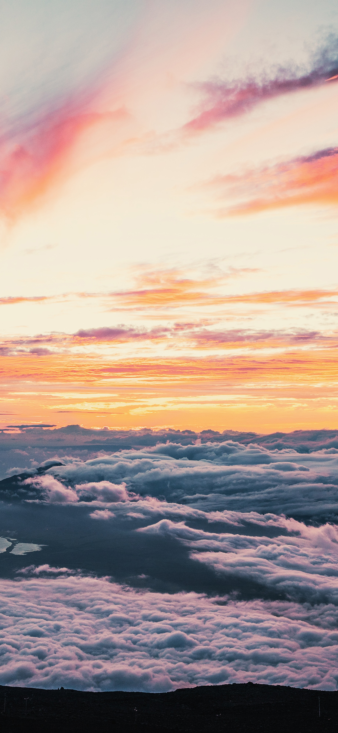 [2436×1125]云海 天空 晚霞 朝霞 苹果手机壁纸图片