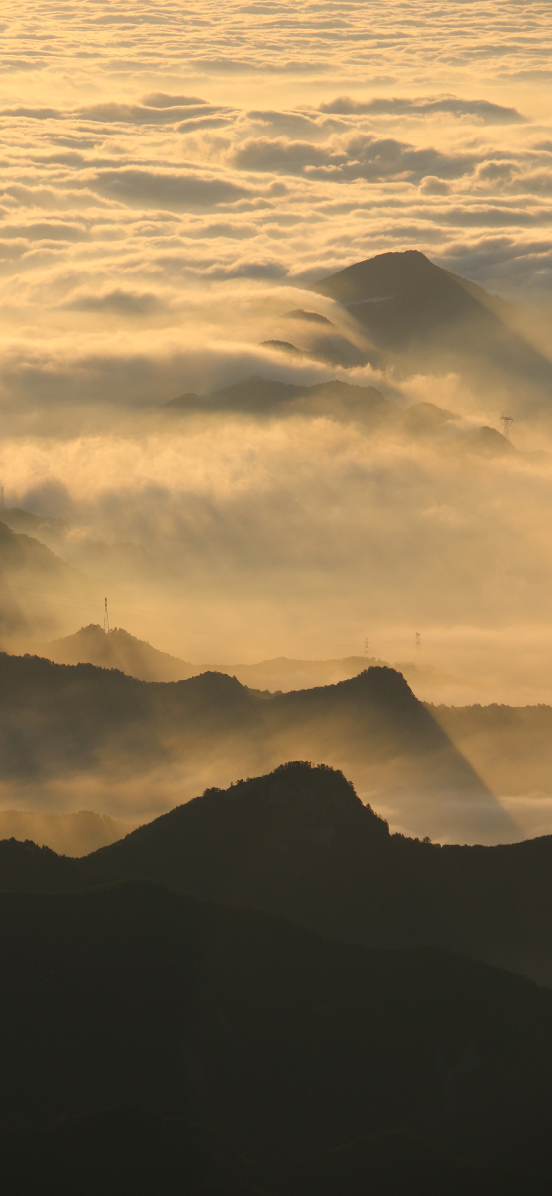 [2436×1125]云海 群山 高山 天空 苹果手机壁纸图片